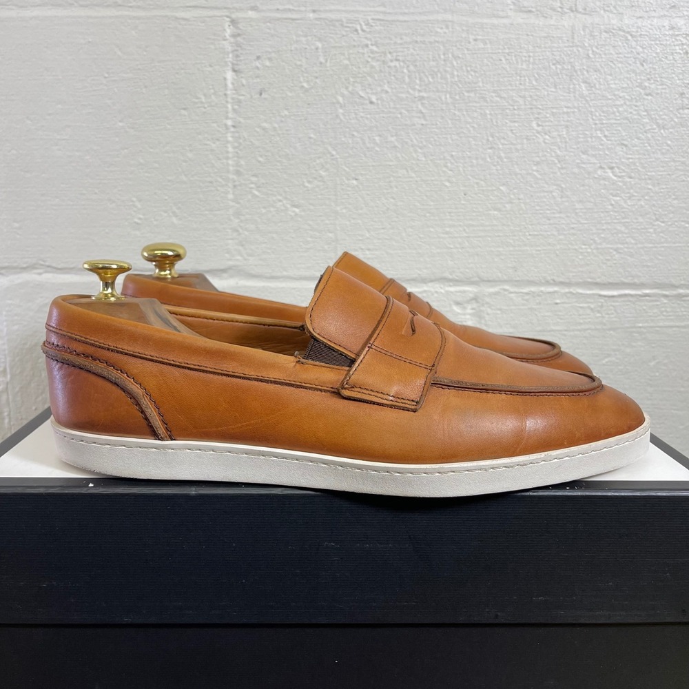 Allen Edmonds Randolph 5380 Brown Leather Penny Loafer Casual Shoes Men's 10 D